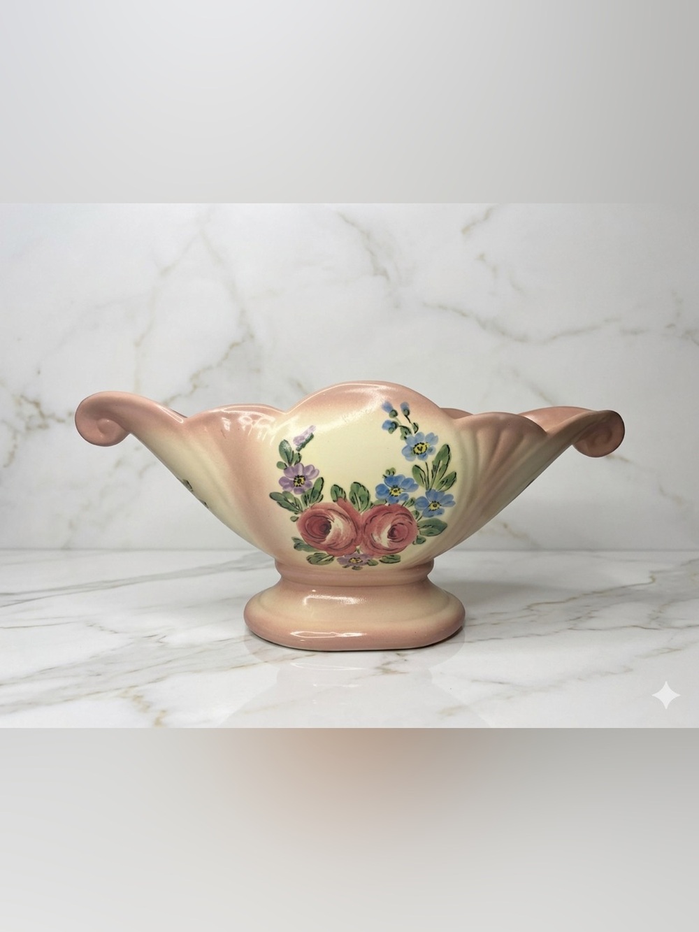 Vintage Camark Pottery "Festoon of Roses" Vase/Planter